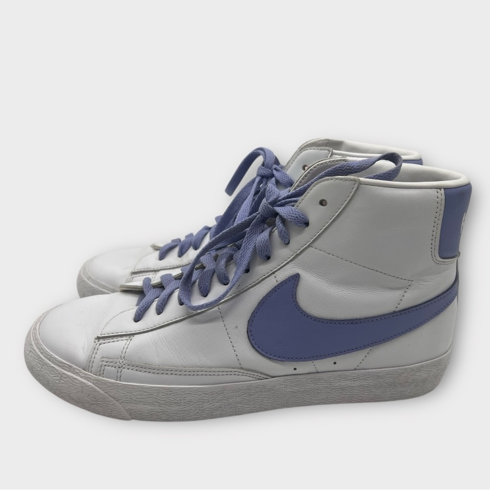 Nike Blazer Mid Custom With Name KAYLEE On Back Women’s 9.5 White Lavender NICE! - Picture 2 of 7